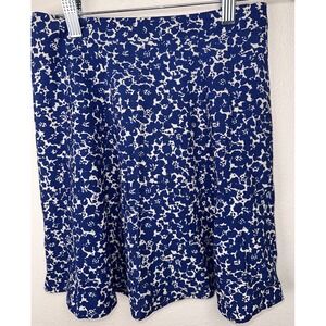 Marine Layer Bonnie Mini Skirt 0 Soft & Flowy Back Zip Closure White Blue Floral